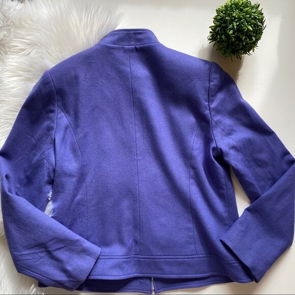 J.G. Hook Collarless Purple Wool Jacket - Picture 10 of 16